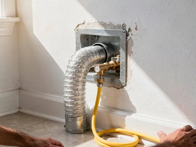 Tamarac Dryer Vent Cleaning certified technician performing specialized gas dryer vent cleaning in Tamarac